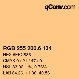 カラーコード: RGB 255 200.6 134 | qconv.com