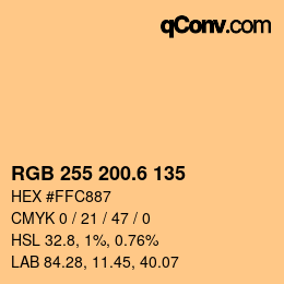 カラーコード: RGB 255 200.6 135 | qconv.com