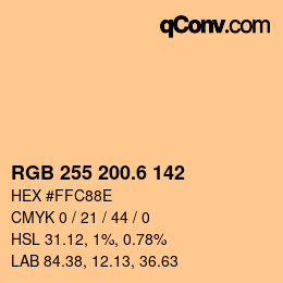 カラーコード: RGB 255 200.6 142 | qconv.com