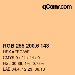 カラーコード: RGB 255 200.6 143 | qconv.com
