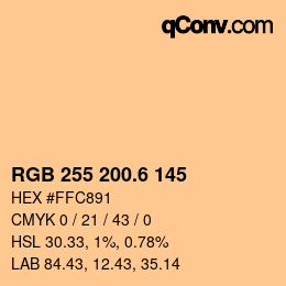 カラーコード: RGB 255 200.6 145 | qconv.com