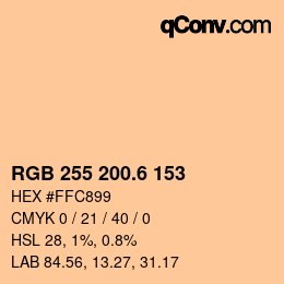 カラーコード: RGB 255 200.6 153 | qconv.com