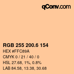 カラーコード: RGB 255 200.6 154 | qconv.com