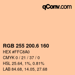 カラーコード: RGB 255 200.6 160 | qconv.com