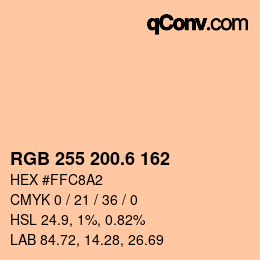カラーコード: RGB 255 200.6 162 | qconv.com