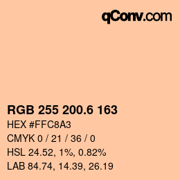 カラーコード: RGB 255 200.6 163 | qconv.com