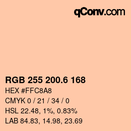 カラーコード: RGB 255 200.6 168 | qconv.com