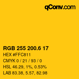 カラーコード: RGB 255 200.6 17 | qconv.com
