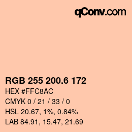 カラーコード: RGB 255 200.6 172 | qconv.com