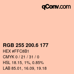 カラーコード: RGB 255 200.6 177 | qconv.com