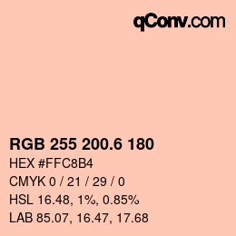 カラーコード: RGB 255 200.6 180 | qconv.com