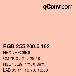 カラーコード: RGB 255 200.6 182 | qconv.com