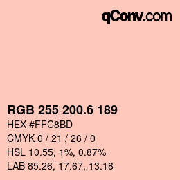 カラーコード: RGB 255 200.6 189 | qconv.com