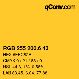 カラーコード: RGB 255 200.6 43 | qconv.com