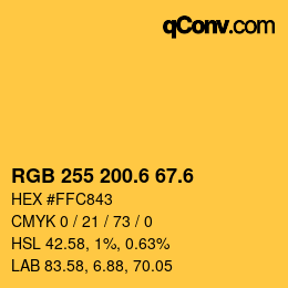 カラーコード: RGB 255 200.6 67.6 | qconv.com