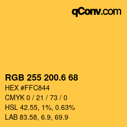 カラーコード: RGB 255 200.6 68 | qconv.com