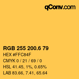 カラーコード: RGB 255 200.6 79 | qconv.com