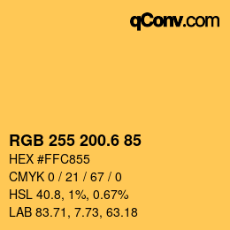 カラーコード: RGB 255 200.6 85 | qconv.com