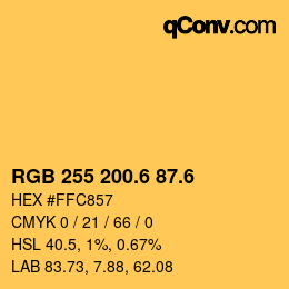 カラーコード: RGB 255 200.6 87.6 | qconv.com