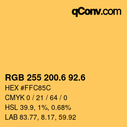 カラーコード: RGB 255 200.6 92.6 | qconv.com