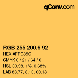 カラーコード: RGB 255 200.6 92 | qconv.com