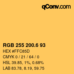 カラーコード: RGB 255 200.6 93 | qconv.com