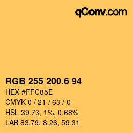 カラーコード: RGB 255 200.6 94 | qconv.com