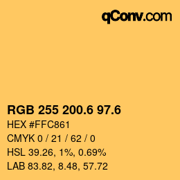 カラーコード: RGB 255 200.6 97.6 | qconv.com