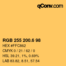 カラーコード: RGB 255 200.6 98 | qconv.com