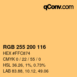 Color code: RGB 255 200 116 | qconv.com