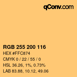 颜色代码: RGB 255 200 116 | qconv.com