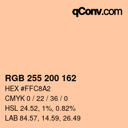 Código de color: RGB 255 200 162 | qconv.com