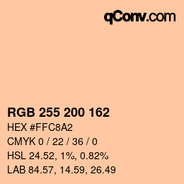 颜色代码: RGB 255 200 162 | qconv.com