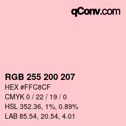 Color code: RGB 255 200 207 | qconv.com