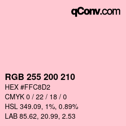 Farbcode: RGB 255 200 210 | qconv.com