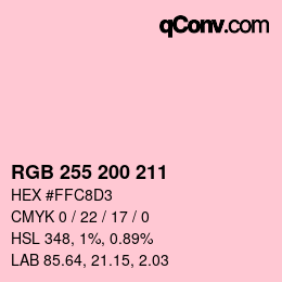 Color code: RGB 255 200 211 | qconv.com