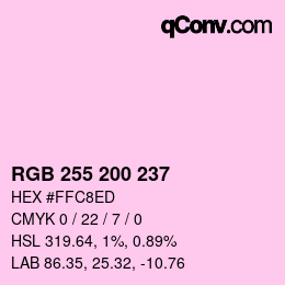 颜色代码: RGB 255 200 237 | qconv.com