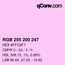 颜色代码: RGB 255 200 247 | qconv.com