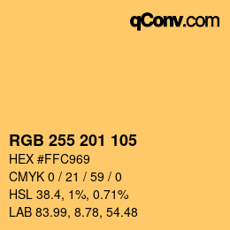 Color code: RGB 255 201 105 | qconv.com