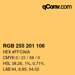 Color code: RGB 255 201 106 | qconv.com