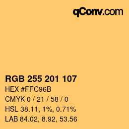 Farbcode: RGB 255 201 107 | qconv.com