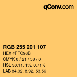 Code couleur: RGB 255 201 107 | qconv.com