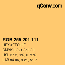 Color code: RGB 255 201 111 | qconv.com