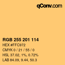 カラーコード: RGB 255 201 114 | qconv.com