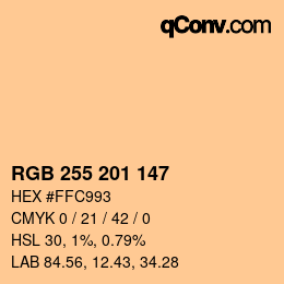 Color code: RGB 255 201 147 | qconv.com