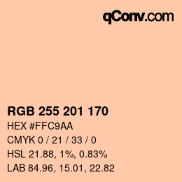 Color code: RGB 255 201 170 | qconv.com