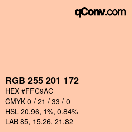 Color code: RGB 255 201 172 | qconv.com