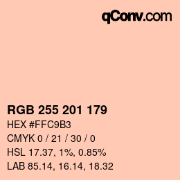 Color code: RGB 255 201 179 | qconv.com