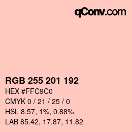 Color code: RGB 255 201 192 | qconv.com