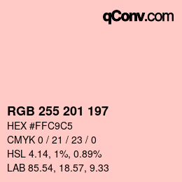 Color code: RGB 255 201 197 | qconv.com